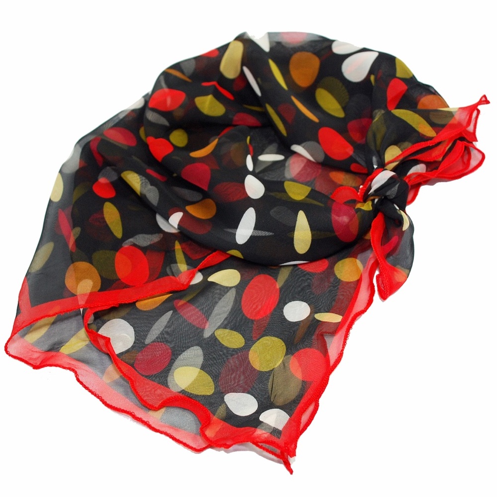 Ryfael Polka Ruffle Edge Scarf 40% Silk